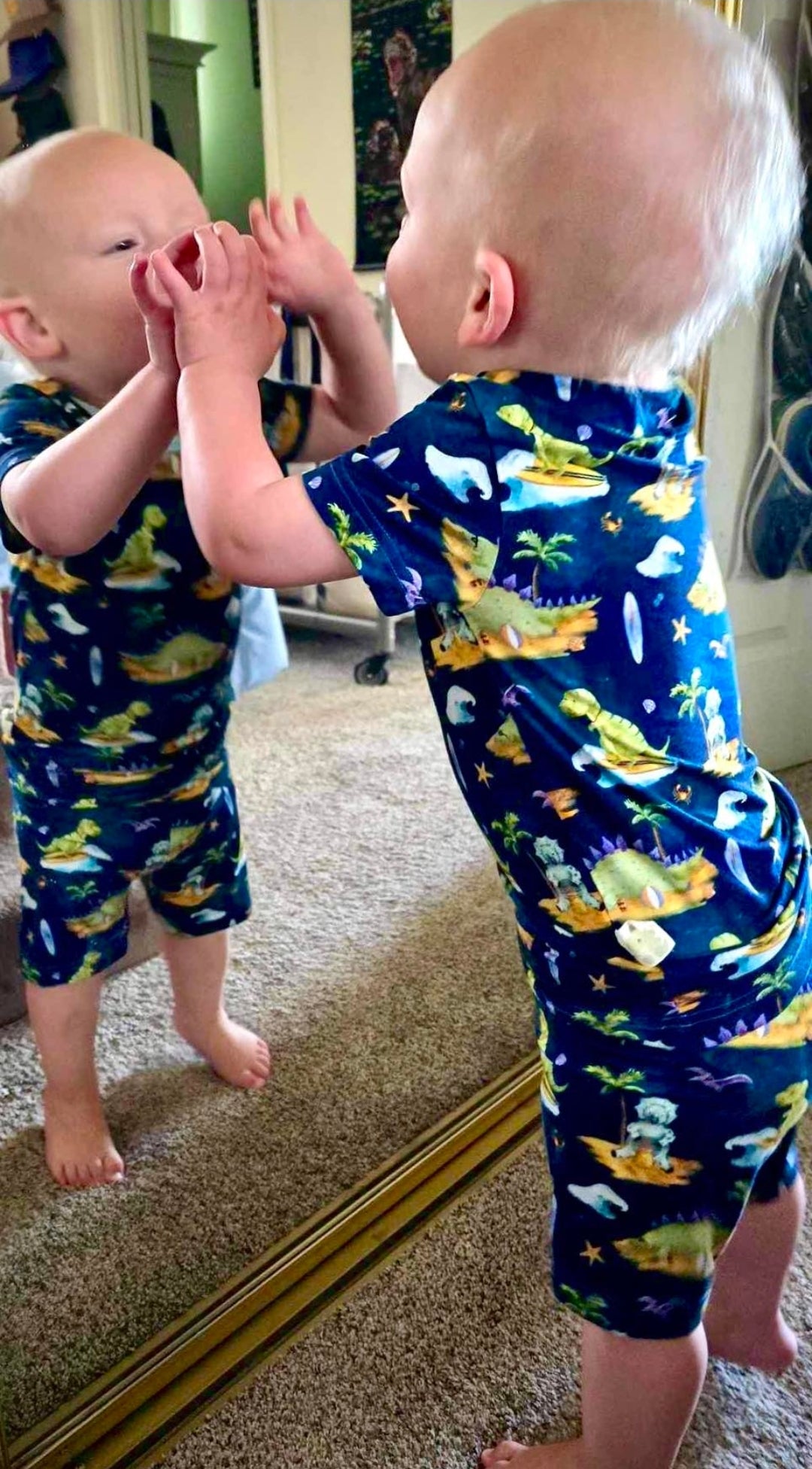 Dino Beach Bamboo Pajamas