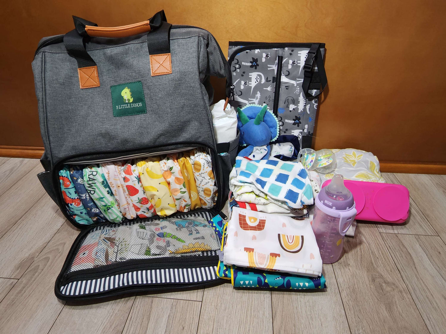 Gray Diaper Backpack