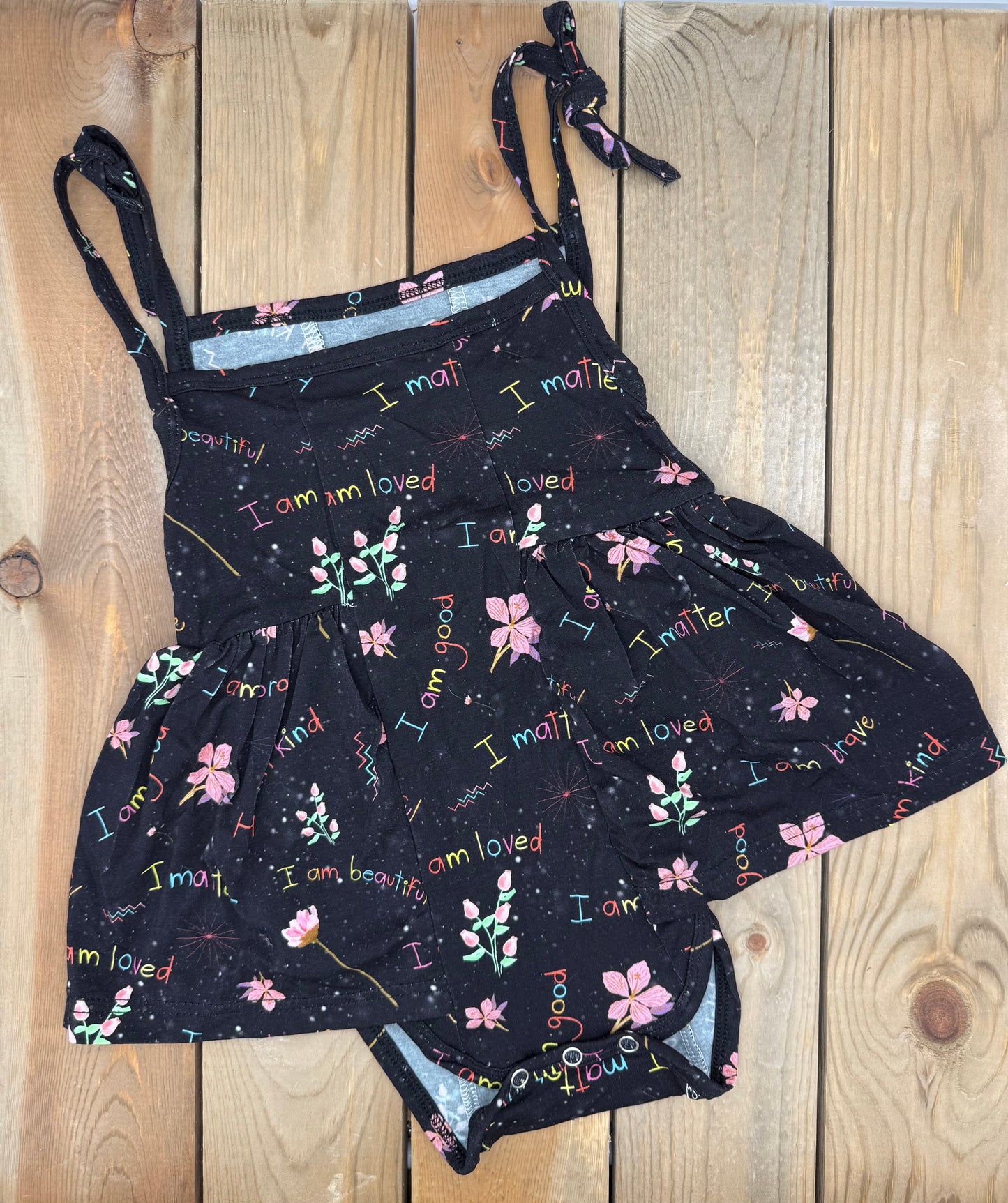 Blooming Affirmations Tie Strap Romper Dress