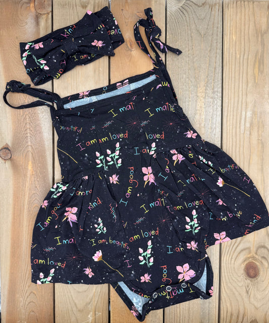 Blooming Affirmations Tie Strap Romper Dress