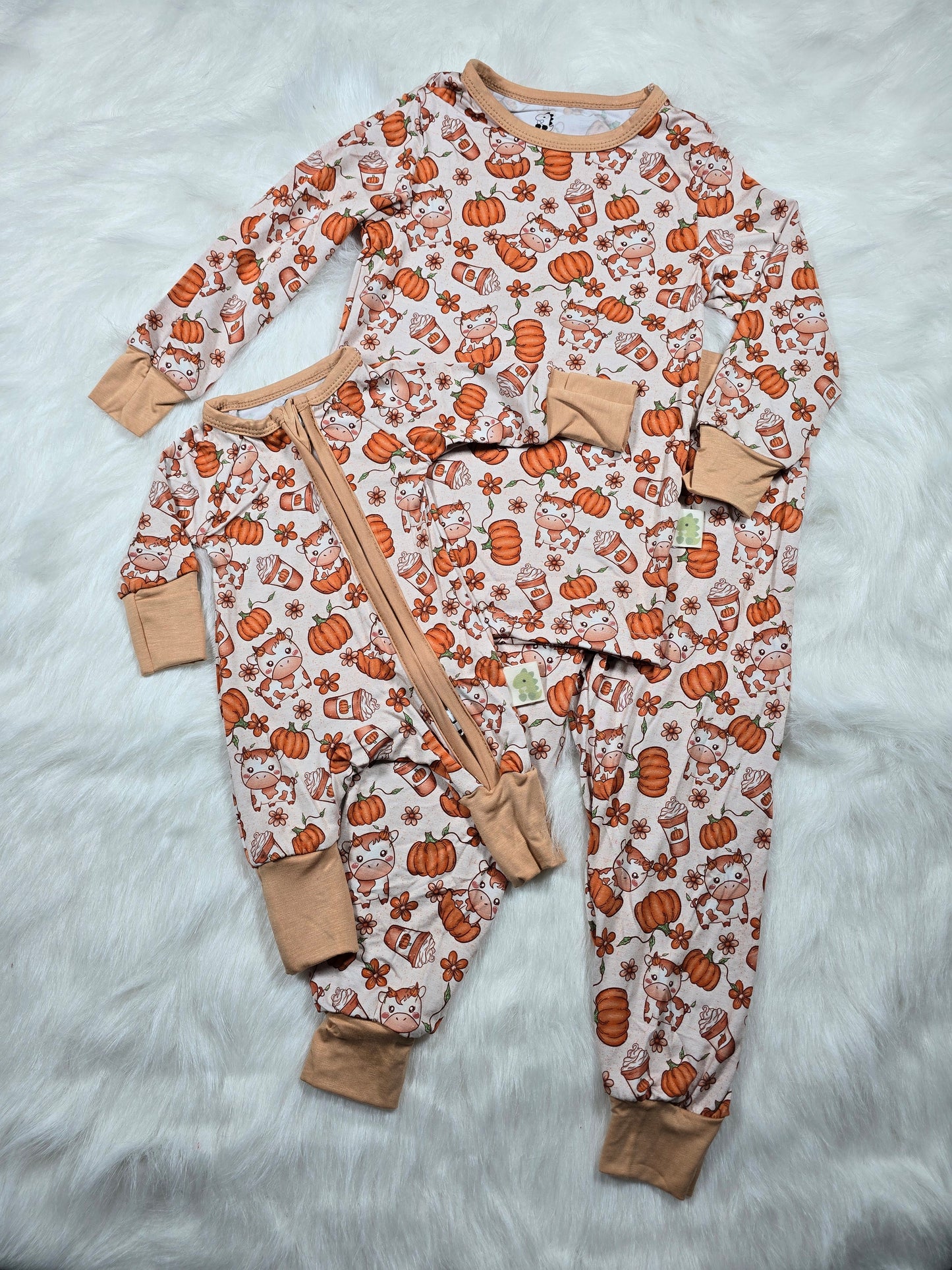 Pumpkin MOOcchiato Bamboo Pajamas